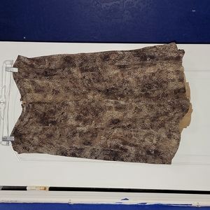 Brown Snake-Print Skirt